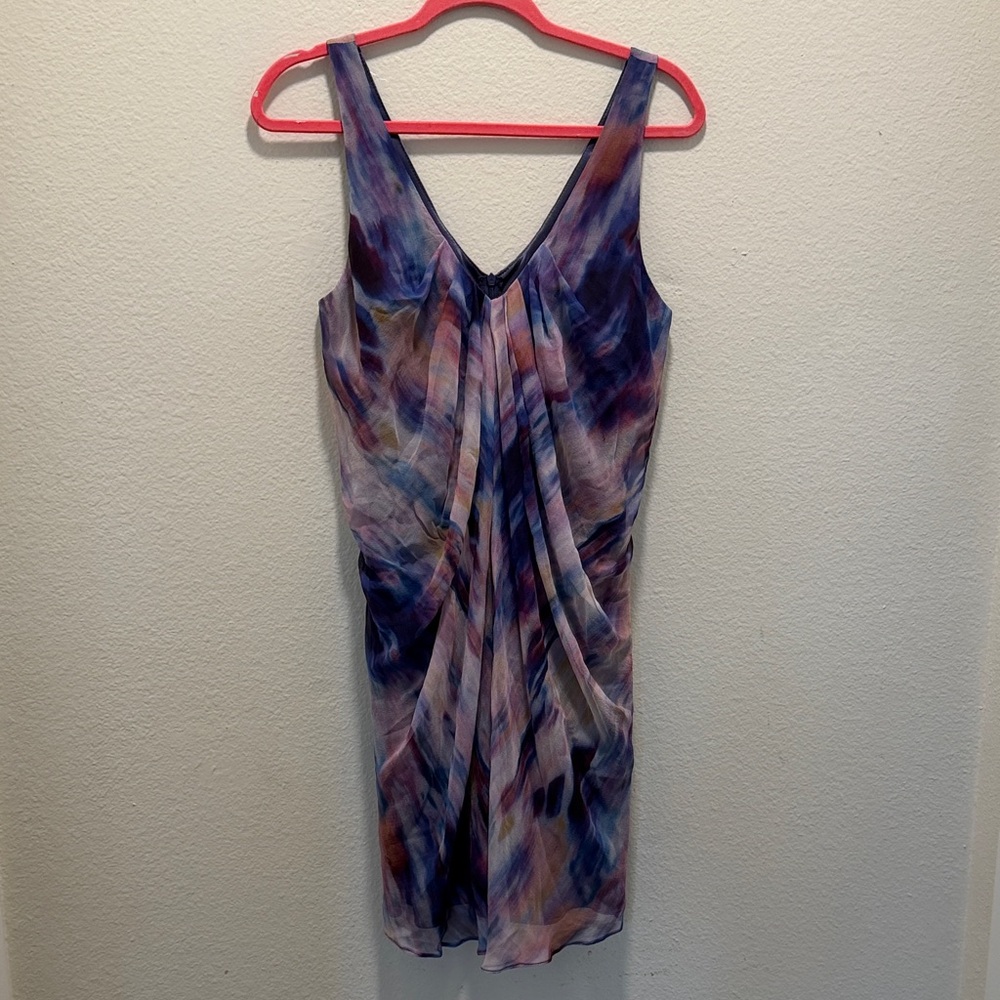Thurley 100% Silk Multicolor Sleeveless Mini Dress Size: 10